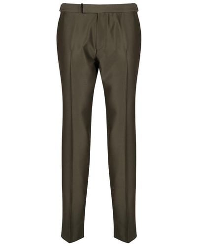 Tom Ford Wool Satin Pants Clothing - Gray