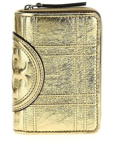 Tory Burch Fleming Soft Metallic Square Quilt Wallets, Card Holders