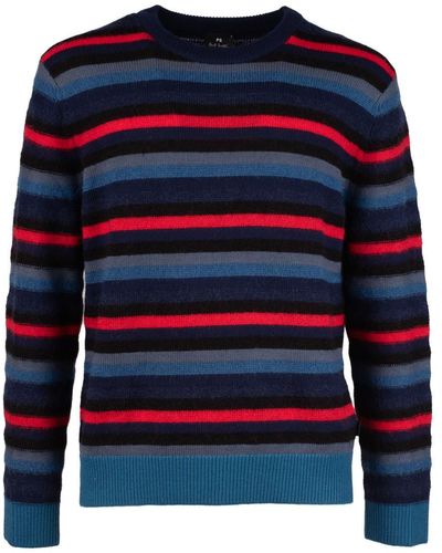 Paul Smith Striped Crewneck Sweater - Blue