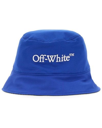 Off-White c/o Virgil Abloh Logo-embroidered Reversible Bucket Hat - Blue
