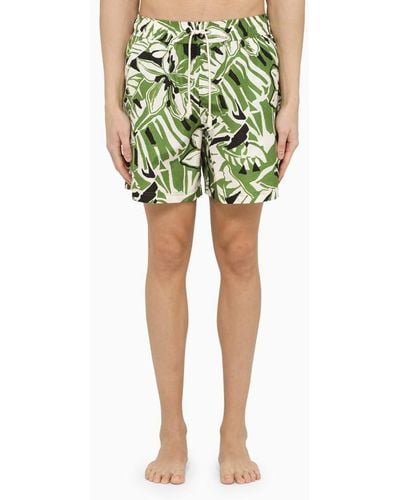 Palm Angels Multicolour Printed Swim Boxer Shorts - Green