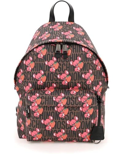 Moschino Illustrated Animals Backpack - Red