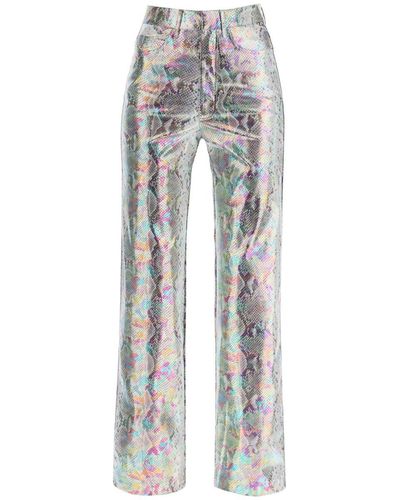 ROTATE BIRGER CHRISTENSEN Rotate 'rotie' Snake-embossed Trousers - Grey