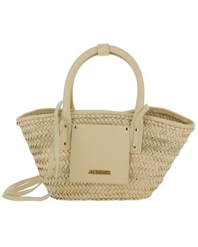 Jacquemus 'Le Panier Soli' And Tote Bag With Patch Pocket And Logo - Metallic