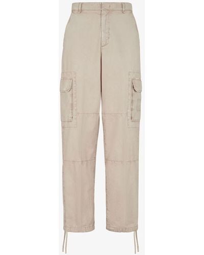 Fendi Beige Cotton Trousers - Natural