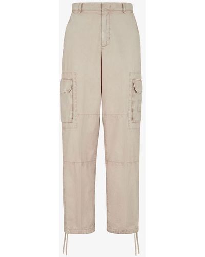 Fendi Beige Cotton Pants - Natural