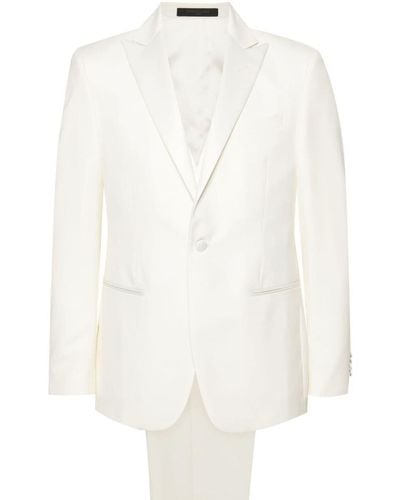 Corneliani Dart Detail Suit - White