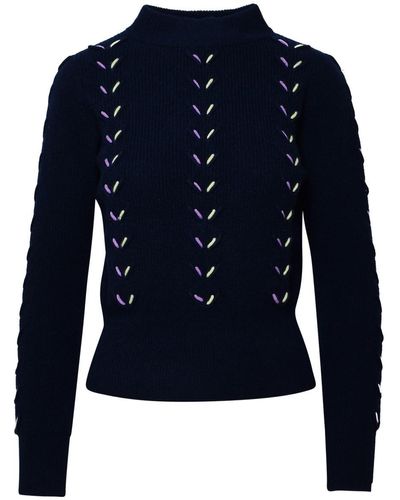 Brodie Cashmere Navy Cachemire Sweater - Blue