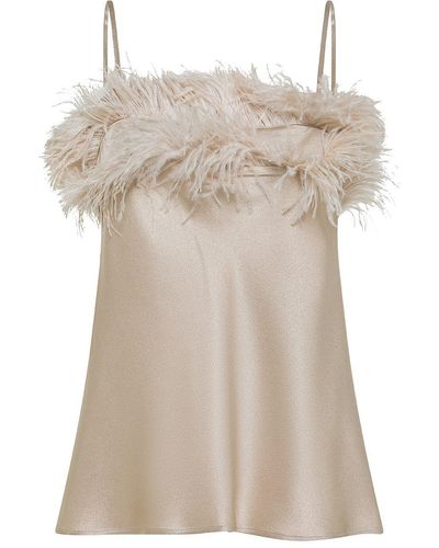 Antonelli Top With Feathers - Natural