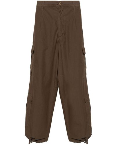 Emporio Armani Cotton Cargo Trousers - Brown