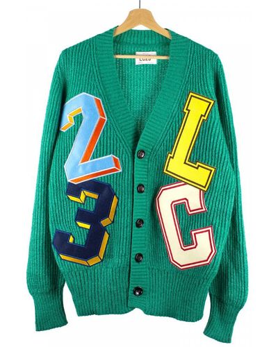 LC23 Patch Cardigan Clothing - Green