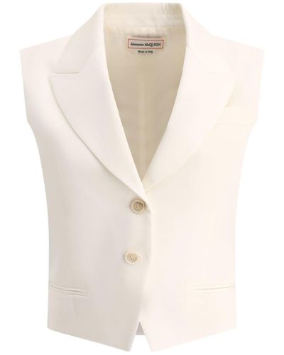 Alexander McQueen Single-Breasted Vest - White