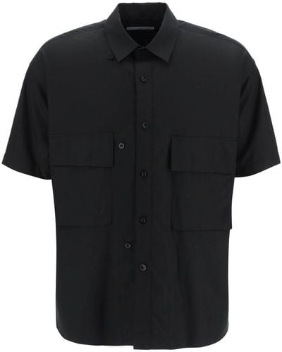Sacai Acai Short-sleeved Poplin Shirt - Black
