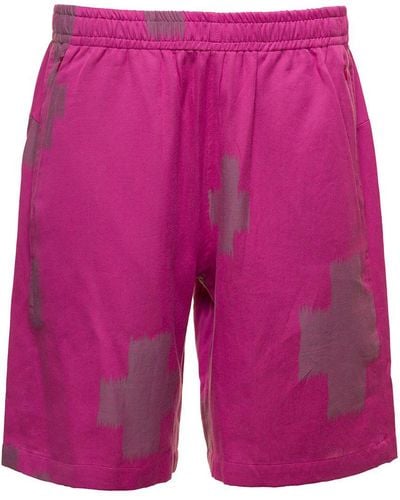 Needles Fuchsia Shorts With All-Over Cactus Print - Red