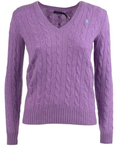 Ralph Lauren Lilac Wool And Cashmere Cable-knit Sweater - Purple