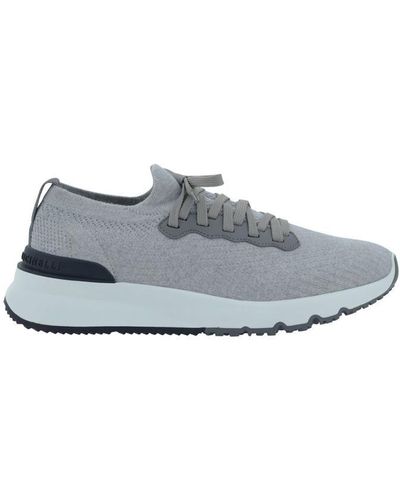 Brunello Cucinelli Knitted Sneakers - Blue