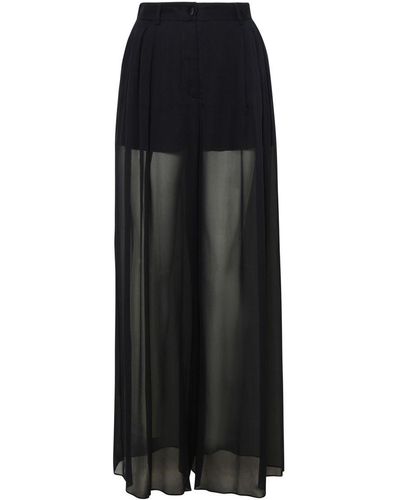 Dolce & Gabbana Loose Pants With Detachable Culottes - Black