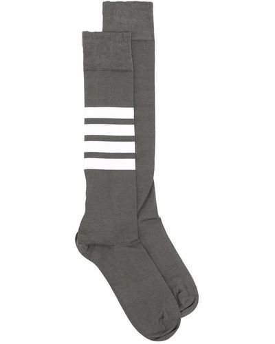 Thom Browne 4-bar Stripe Socks - Gray