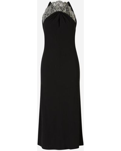 Givenchy Crepe Lingerie Midi Dress - Black