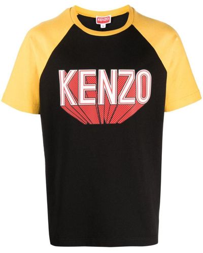 KENZO Logo-print Raglan-sleeve T-shirt - Black