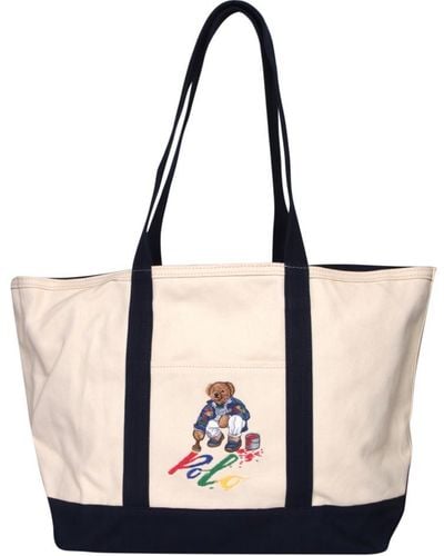Polo Ralph Lauren Canvas Logo Tote Bag - Natural