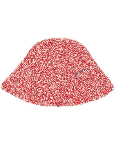 Ganni Hat With Logo - Red