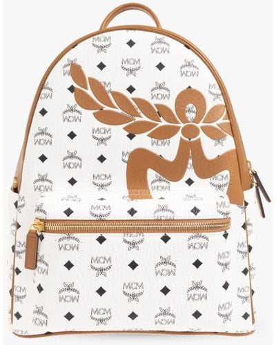 MCM Backpack With Logo - White