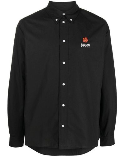 KENZO Boke Flower Crest Casual Shirt Ls Black