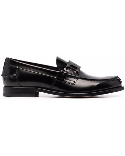 Tod's Black Calf Leather Loafers