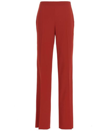 Ferragamo Straight Trousers With Pleat - Red