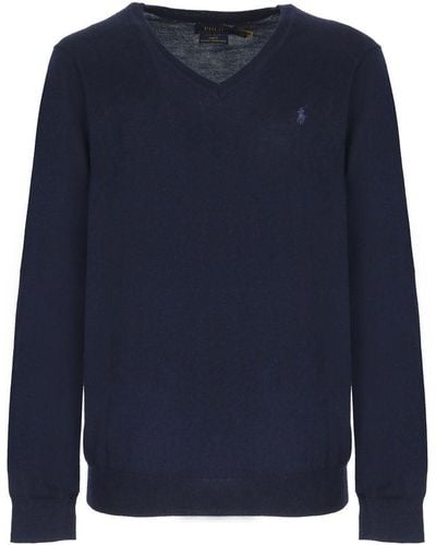 Polo Ralph Lauren Washable Wool V-Knit - Blue