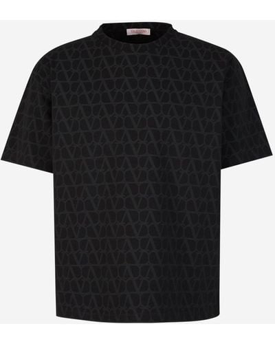 Valentino Monogram Cotton T-shirt - Black