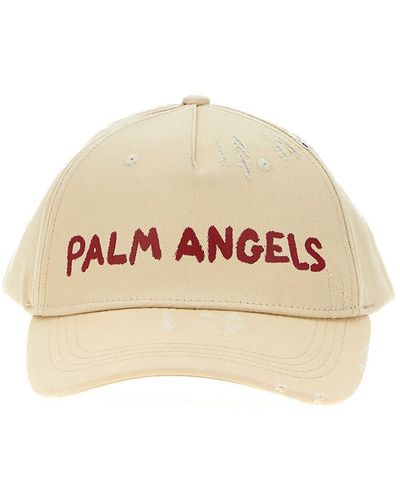 Palm Angels Seasonal Logo Hats - Natural