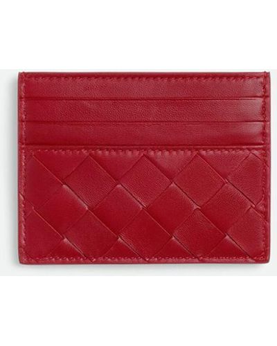 Bottega Veneta Woven Card Holder Accessories - Red
