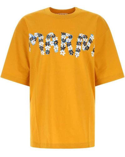Marni Mustard Cotton Oversize T-shirt - Yellow