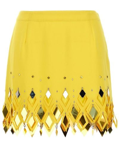 Rabanne Diamond-hued Sequin Skirt Skirts - Yellow