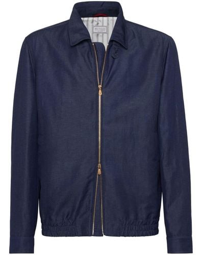 Brunello Cucinelli Linen Jacket - Blue