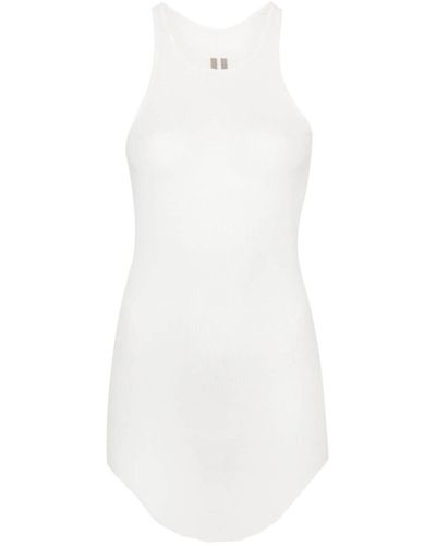 Rick Owens Fine-Ribbed Tank Top - White