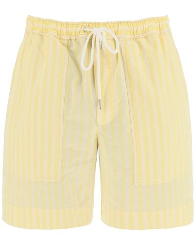Maison Kitsuné Striped Poplin Bermuda Shorts For - Yellow
