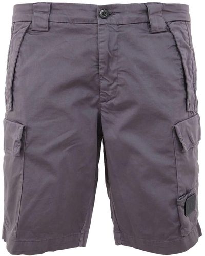 C.P. Company Mid-rise Patch-detailed Cargo Shorts - Blue