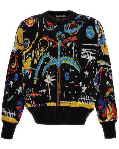 Palm Angels Starry Night Sweater Sweater, Cardigans - Black