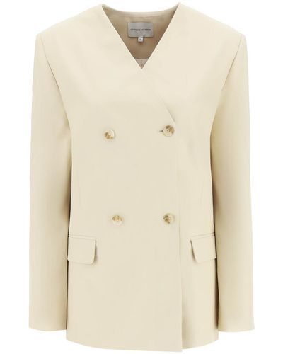 Loulou Studio 'jalca' Double-breasted Blazer - Natural