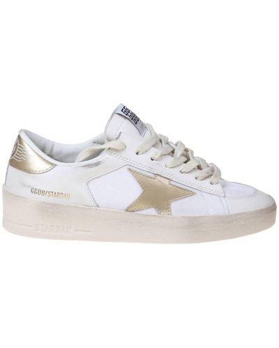 Golden Goose Stardan Leather And Fabric Low-Top Sneakers - White