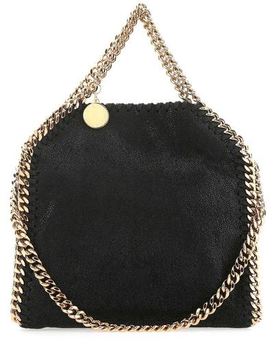 Stella McCartney Falabella Holographic Chain Tiny Tote Handbag Handbag - Black