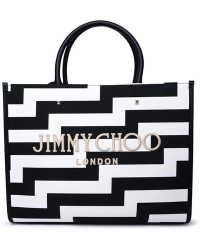 Jimmy Choo Two-Tone Fabric Bag - Black