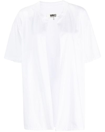 MM6 by Maison Martin Margiela Sliced Cotton T-shirt - White