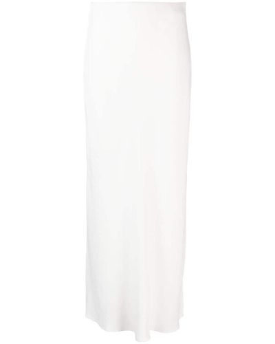 Brunello Cucinelli Silk Blend Long Skirt - White