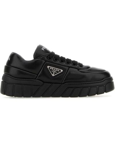 Prada Re-Nylon Gabardine Black / White Low Top Sneakers - Sneak in Peace