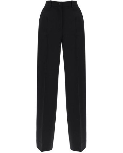Dolce & Gabbana Wide Leg Tailoring Trousers - Black