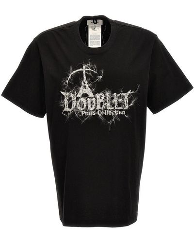 Doublet Logo Embroidery T-shirt - Black